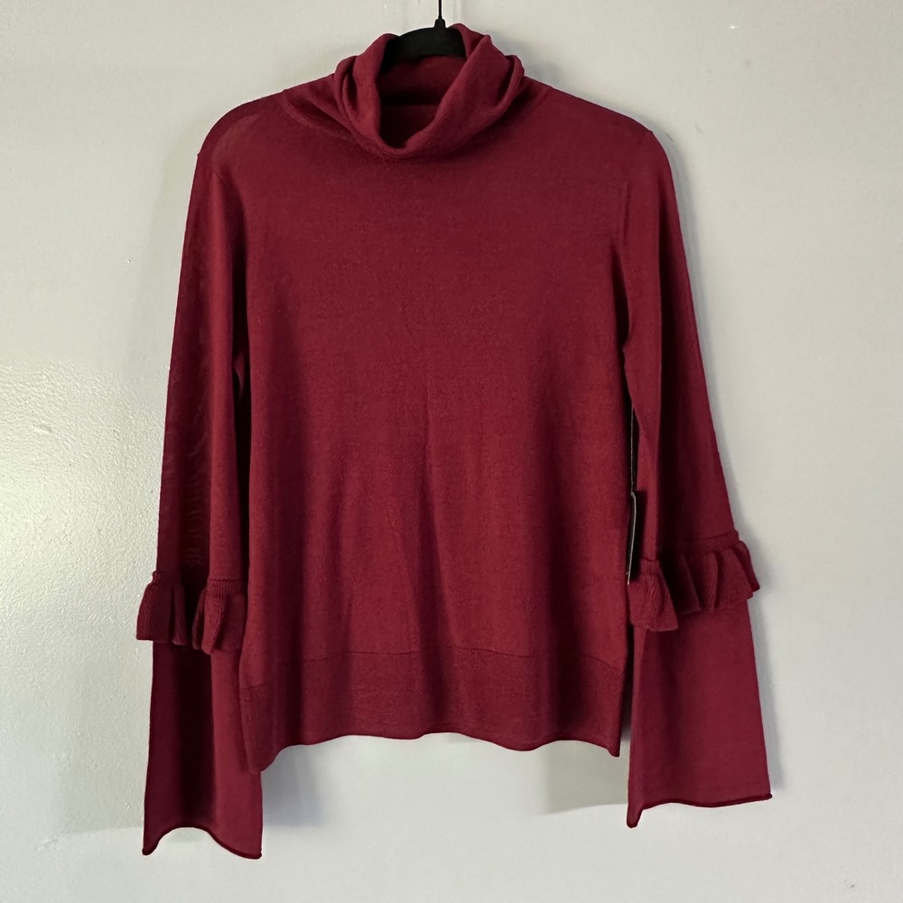 Naadam 100% Merino Wool‎ Soft Lightweight Burgundy / Plum Sweater SMALL NWT